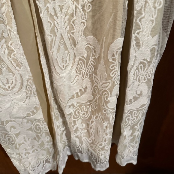 Champagne maxi dress with lace size large - Picture 8 of 12